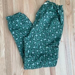Mini Boden Green Leopard Print Pant